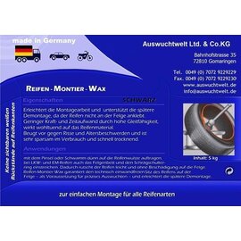 Reifenmontagepaste Reifenmontierpaste SCHWARZ in 1 Kg, 3 Kg und 5 Kg Gebinden Hergestellt in Deutschland