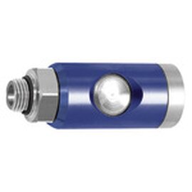 Druckluft - Pneumatik Druckknopf Sicherheitskupplung NW 7,4 drehbar aus Alu B1/2 AG
