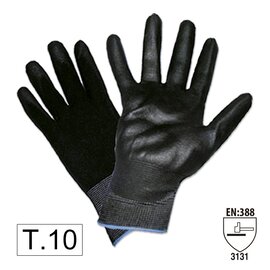 Mechanikerhandschuhe Gre 10 Handschuhe SCHWARZ mit PU Beschichtetetn Handflchen