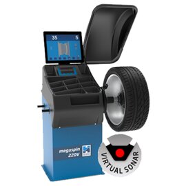 Hofmann Megaplan megaspin 220V Auswuchtmaschine 17 Monitor, automatische Raddateneingabe und virtual Sonar