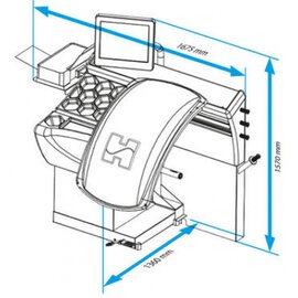 Hofmann Megaplan megaspin 3000P Auswuchtmachine Diagnosemaschine mit MegaClamp, 17 Monitor, vollautomatische touchless Raddateneingabe Laserspot und Doppel Laser oben