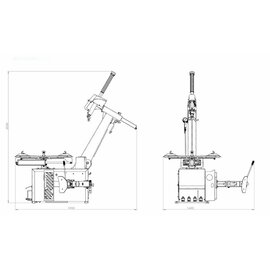  Invento TS722 2V Reifenmontiermaschine, Montiermaschine 2-Gang Drehteller 10-22 inkl. Hilfsmontagearm