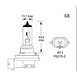 Lampe H11 12V 55W Original Osram in Industrieverpackung